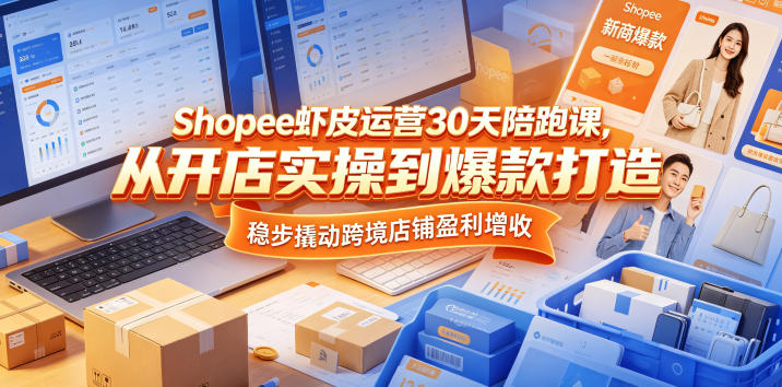 Shopee虾皮运营30天陪跑课，从开店实操到爆款打造，稳步撬动跨境店铺盈利增收 - 创享网-创享网