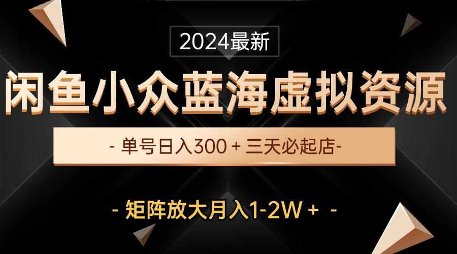 最新闲鱼小众蓝海虚拟资源，单号日入300＋，三天必起店，矩阵放大月入1-2W - 创享网-创享网