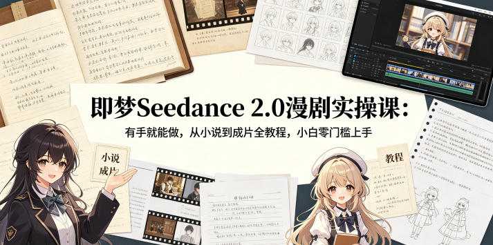 即梦Seedance 2.0漫剧实操课：有手就能做，从小说到成片全教程，小白零门槛上手 - 创享网-创享网