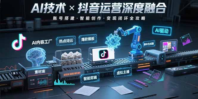 AI技术与抖音运营的深度融合应用：涵盖账号搭建、内容创作、收益变现等 - 创享网-创享网