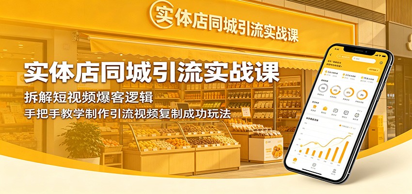实体店同城引流实战课：拆解短视频爆客逻辑，手把手教学制作引流视频复制成功玩法-创享网