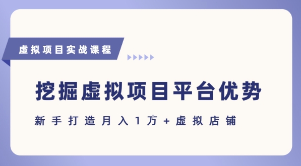 抓住虚拟项目各平台优势，新手轻松月入1W+(给出具体建议) - 创享网-创享网