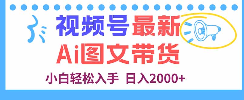 视频号最新AI图文带货，每天几分钟，小白轻松入手，日入2000+ - 创享网-创享网