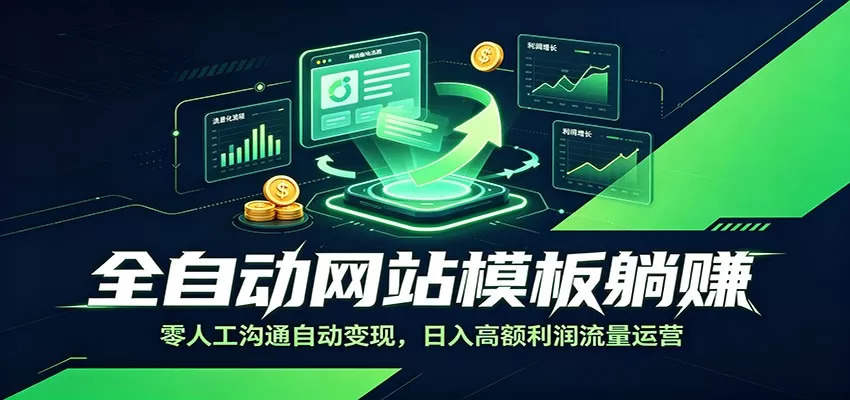 全自动网站模板躺赚课程｜零人工沟通全自动变现，流量自动化运营稳定日收高额利润-创享网