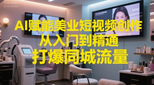 AI赋能美业短视频创作，从入门到精通，打爆同城流量，超级AI工具短视频实操落地 - 创享网-创享网