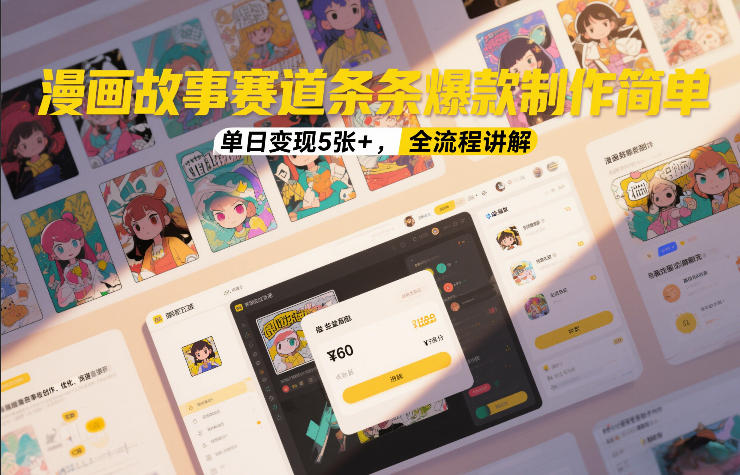 漫画故事赛道条条爆款制作简单，单日变现5张+，全流程讲解-创享网