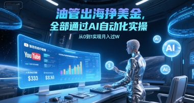 油管出海挣美金，全部通过AI自动化实操，从0到1实现月入过W - 创享网-创享网