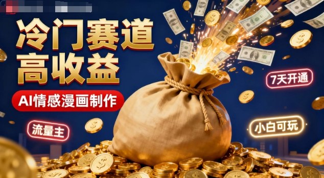 公众号冷门赛道，用AI做情感漫画，7天开通流量主，操作简单，小白可玩-创享网