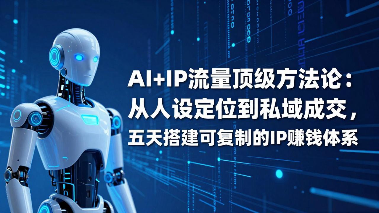 AI+IP顶级方法论：从人设定位到私域成交，五天搭建可复制的IP赚钱体系-创享网
