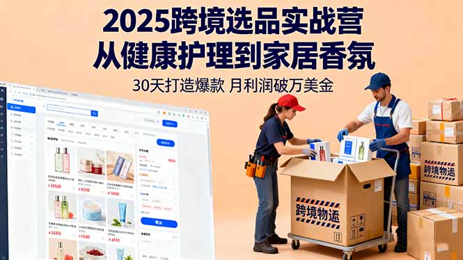 2025跨境选品实战营：从健康护理到家居香氛，30天打造爆款,月利润破万美金-创享网