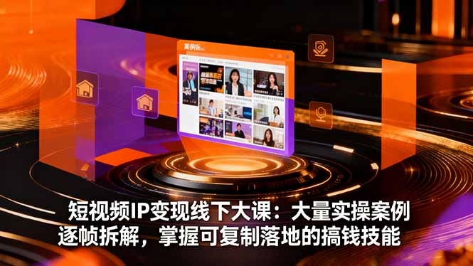 短视频IP变现线下大课：大量实操案例逐帧拆解，掌握可复制落地的搞钱技能 - 创享网-创享网