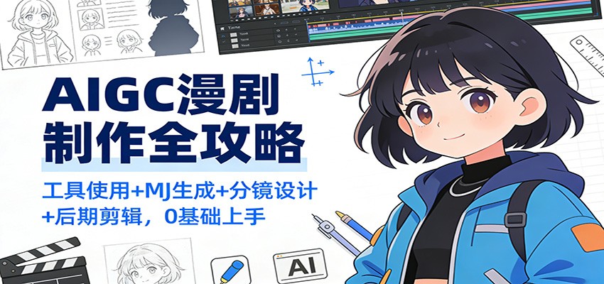 AIGC漫剧制作全攻略：工具使用+MJ生成+分镜设计+后期剪辑，0基础上手-创享网
