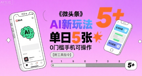 微头条AI新玩法，小白单日5张+，0门槛手机可操作【附工具指令】 - 创享网-创享网