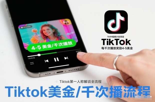 TK中视频计划项目,Tiktok第一人称解说流程,每干次播放奖励4-5美金-创享网