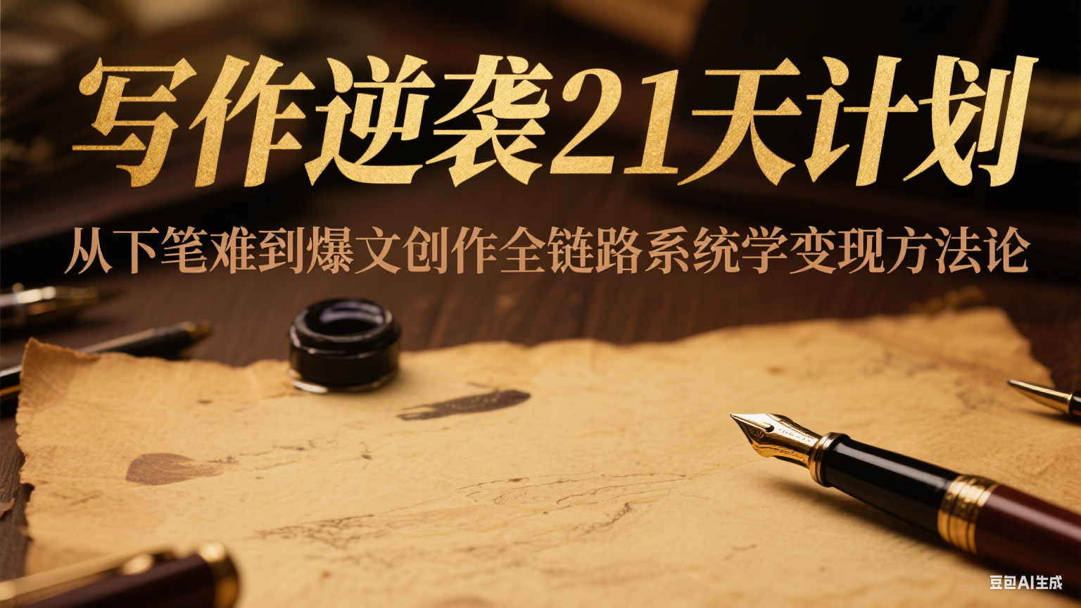 写作逆袭21天计划：从下笔难到爆文创作全链路系统学变现方法论 - 创享网-创享网