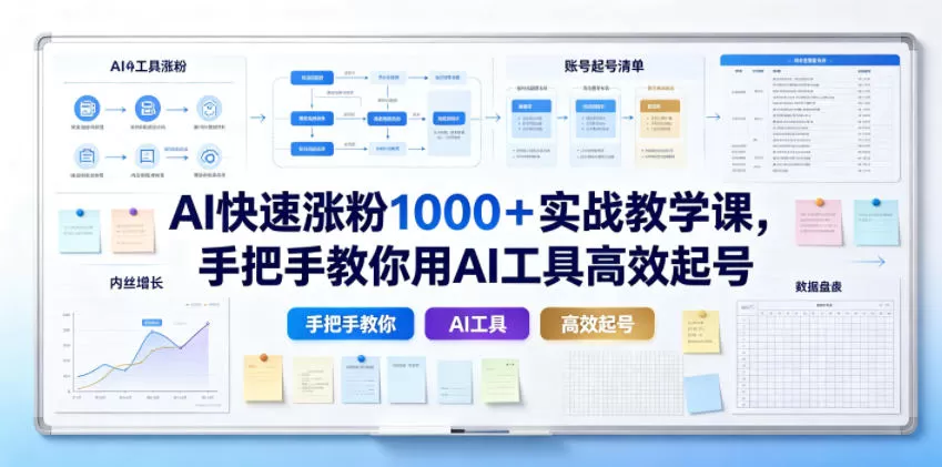 AI快速涨粉1000＋实战教学课｜手把手实操各类AI工具，零基础高效短视频起号-创享网
