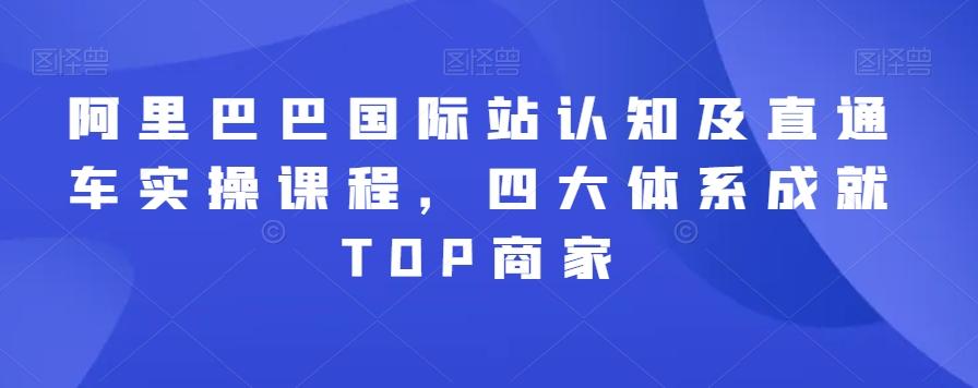 阿里巴巴国际站认知及直通车实操课程，四大体系成就TOP商家 - 创享网-创享网