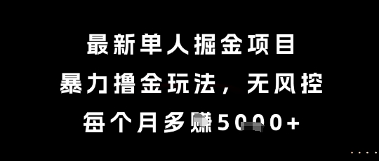 最新单人掘金项目，暴力撸金玩法，无风控，每个月多挣5k+【揭秘】 - 创享网-创享网