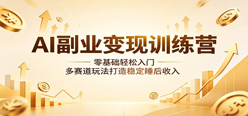 AI副业变现训练营：零基础轻松入门，多赛道玩法打造稳定睡后收入-创享网