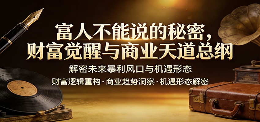 富人不能说的秘密，财富觉醒与商业天道总纲，解密未来暴利风口与机遇形态-创享网