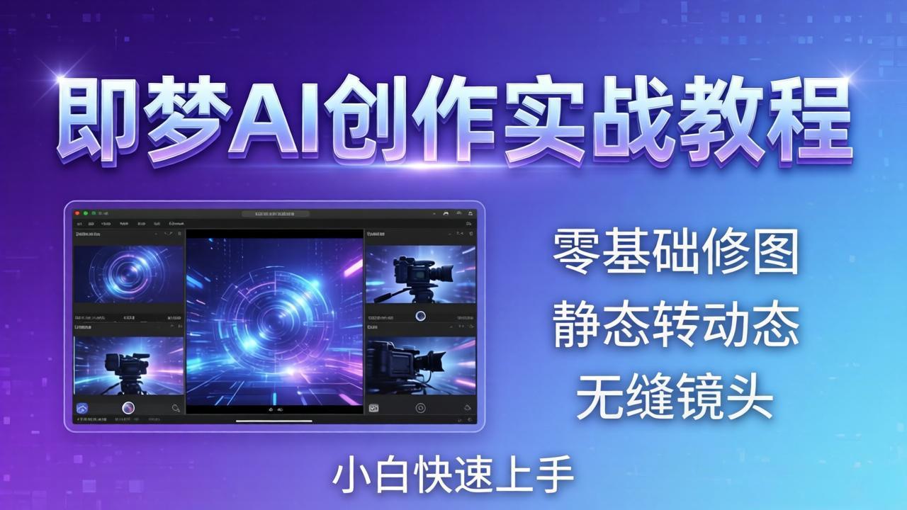即梦AI创作实战教程，从零基础修图到AI导演，实战教学静态转动态+无缝镜头，小白快速上手-创享网
