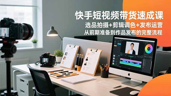 快手短视频带货速成课,选品拍摄+剪辑调色+发布运营,从前期准备到作品发布的完整流程-创享网