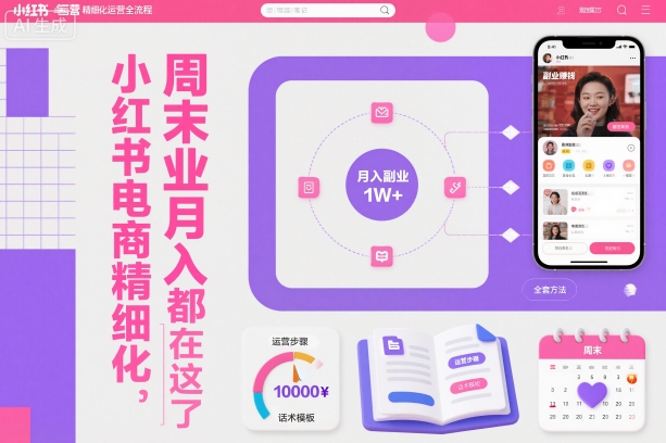 小红书电商精细化运营全流程，周末副业月入1W+，全套方法都在这了-创享网