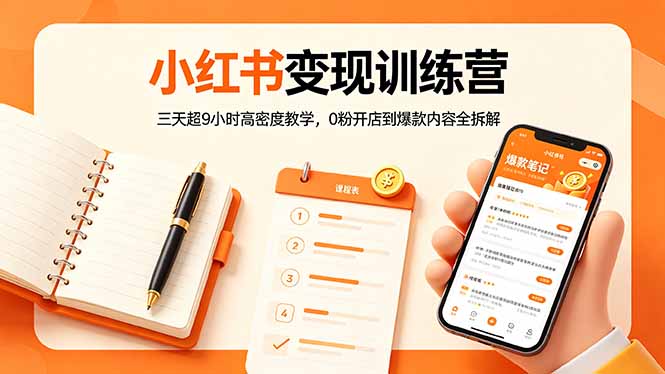 小红书变现训练营：三天超9小时高密度教学，0粉开店到爆款内容全拆解 - 创享网-创享网