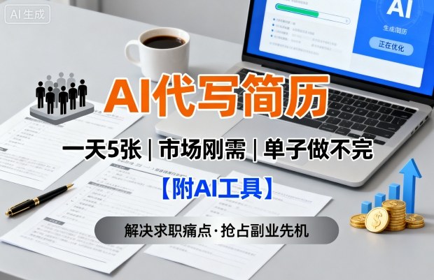 AI代写简历，一天5张，今年找工作难，市场刚需，单子做不完【附AI工具】 - 创享网-创享网