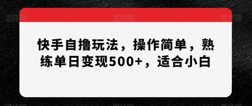 快手自撸玩法，操作简单，熟练单日变现500+，适合小白【揭秘】 - 创享网-创享网