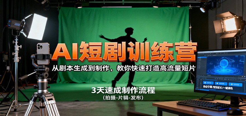 AI短剧训练营,从剧本生成到制作,教你快速打造高流量短片-创享网