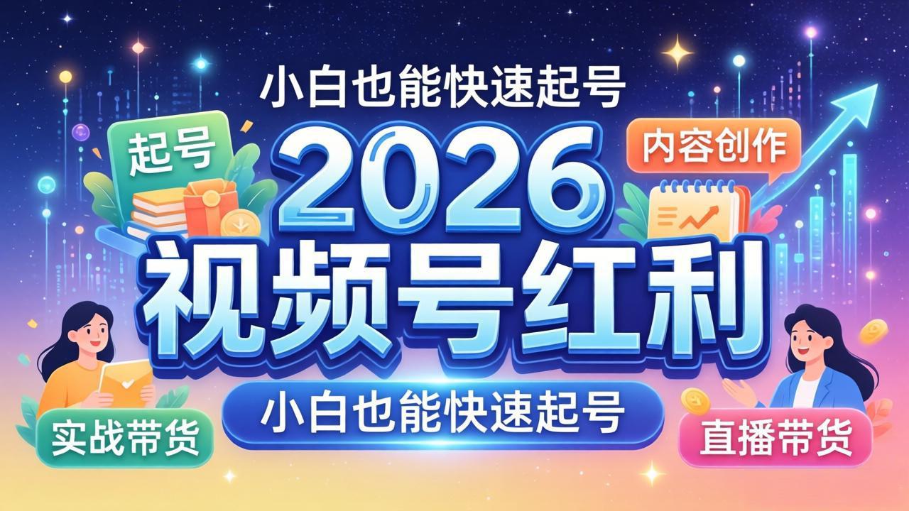2026视频号红利实战营，大佬亲授起号、内容、直播、IP、投流、私域、矩阵全套落地打法-创享网
