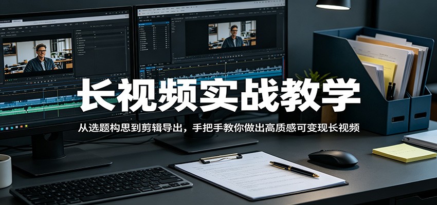 长视频实战教学，从选题构思到剪辑导出，手把手教你做出高质感可变现长视频-创享网