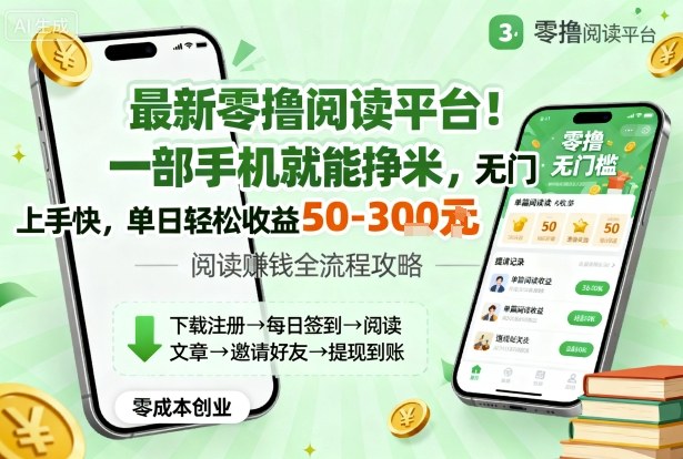 最新零撸阅读平台!一部手机就能挣米,无门槛上手快,单日轻松收益50-3张【揭秘】-创享网