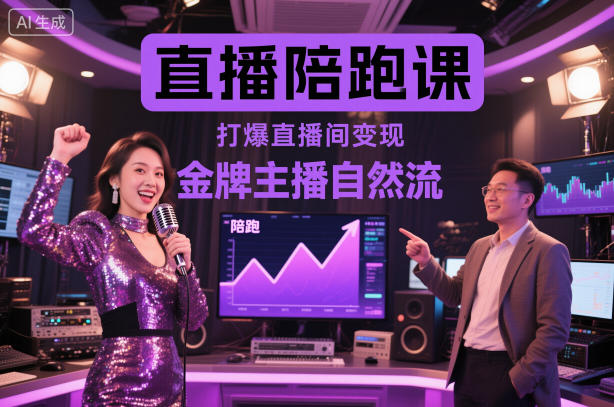 直播陪跑课，金牌主播自然流打爆直播间，复制高变现玩法-创享网