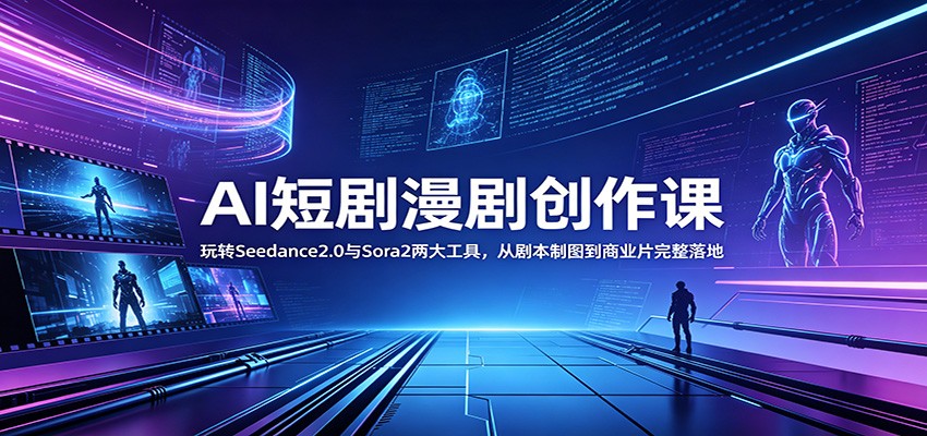 AI短剧漫剧创作课：玩转Seedance2.0与 Sora2两大工具，从剧本制图到商业片完整落地-创享网