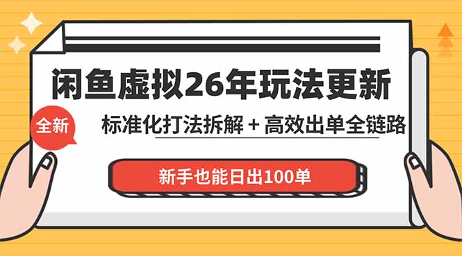 闲鱼虚拟从0到1系统化运营课程：标准化打法拆解 + 高效出单全链路教学，新手也能日出100单-创享网
