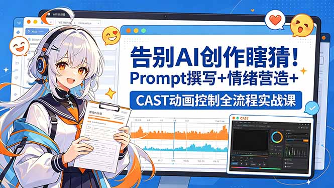 告别AI创作瞎猜！Prompt撰写+情绪营造+CAST动画控制全流程实战课-创享网