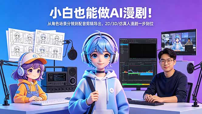 小白也能做AI漫剧！从角色场景分镜到配音剪辑导出，2D/3D/仿真人漫剧一步到位-创享网