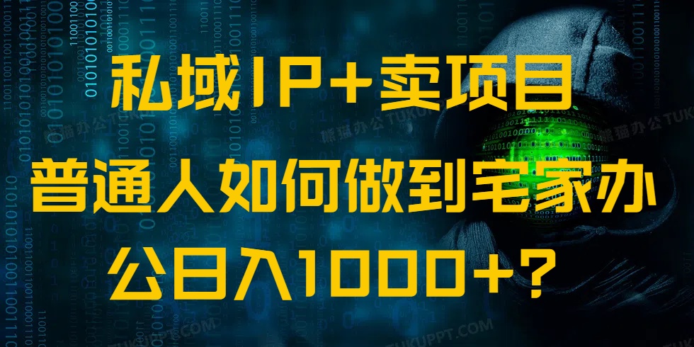 私域IP+卖项目，普通人如何做到宅家办公实现日入1000+ - 创享网-创享网