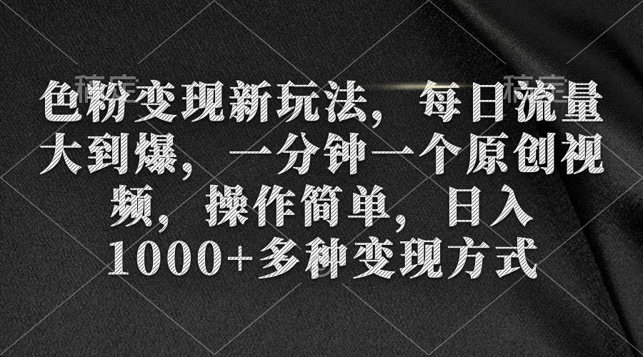 (9282期)色粉变现新玩法，每日流量大到爆，一分钟一个原创视频，操作简单，日入1... - 创享网-创享网