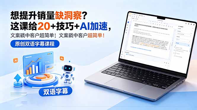 想提升销量缺洞察？这课给 20 + 技巧 + AI 加速，文案戳中客户超简单！【原创双语字幕】-创享网