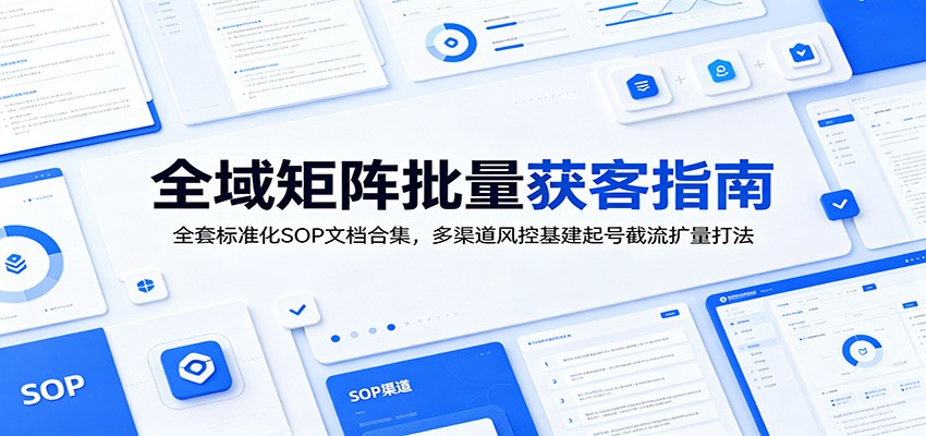 全域矩阵批量获客指南：全套标准化SOP文档合集，多渠道风控基建起号截流扩量打法 - 创享网-创享网