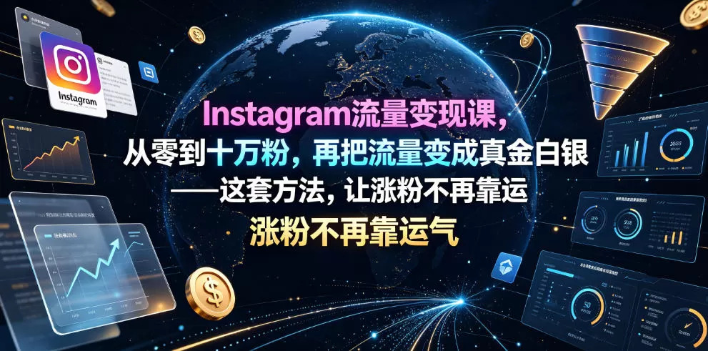 Instagram流量变现实战课｜从零冲到10万粉，流量稳定变现不靠运气，双语字幕完整版-创享网