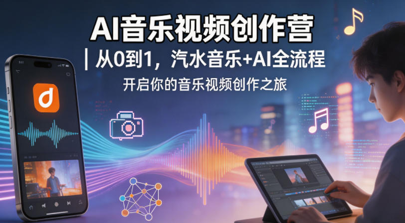 AI音乐视频创作营｜从0到1，汽水音乐+AI全流程，开启你的音乐视频创作之旅 - 创享网-创享网