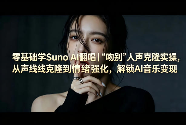 零基础学Suno AI翻唱｜《吻别》人声克隆实操，从声线克隆到情绪强化，解锁AI音乐变现-创享网