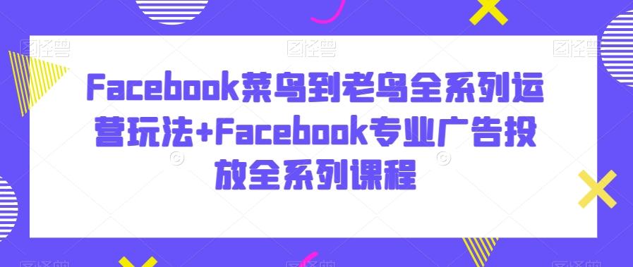 Facebook菜鸟到老鸟全系列运营玩法+Facebook专业广告投放全系列课程 - 创享网-创享网