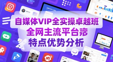 自媒体VIP全实操卓越班，全网主流平台特点优势分析 - 创享网-创享网