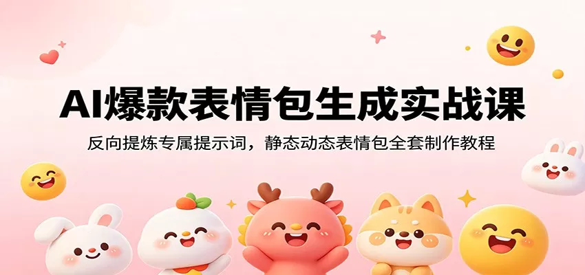 AI爆款表情包生成实战课|反向提炼提示词,静态+动态表情包全套落地变现教程
