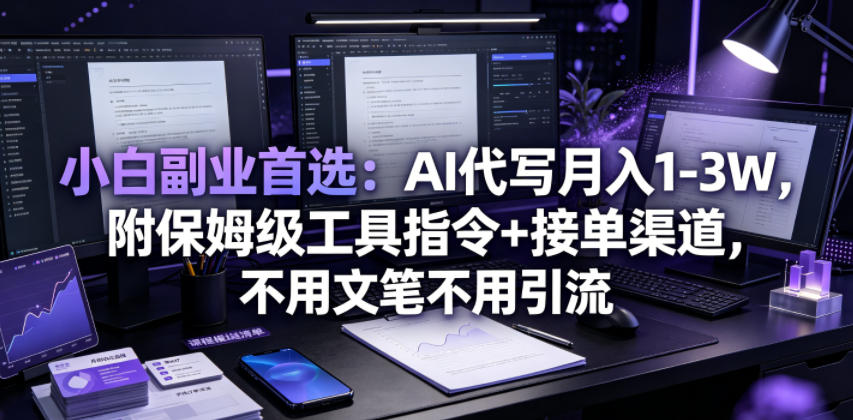 小白副业首选：AI代写月入1-3W，附保姆级工具指令+接单渠道，不用文笔不用引流【揭秘】-创享网